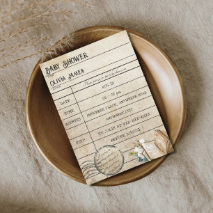 Chá de fraldas de livros de cartões de biblioteca 