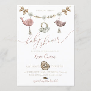 Chá de fraldas de Macrame de Convite para Chá de f