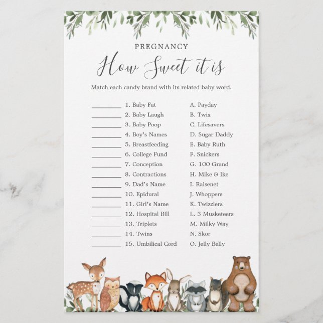 Chá de fraldas De Madeira Grávida Como É Doce (Frente)