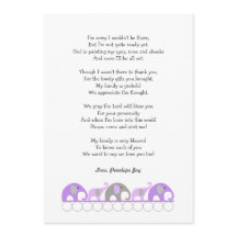 Chá de fraldas de menina, obrigado pelas notas do