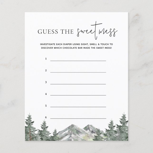 Chá de fraldas De Montanha Adivinha O Jogo Da Mess (Frente)