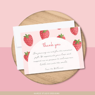 Chá de fraldas De Morango De Água - Obrigado Cartõ