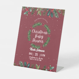 Chá de fraldas de Natal Floral Vermelho e Verde