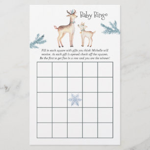 Chá de fraldas de Natal Pastel Watercolor Bingo