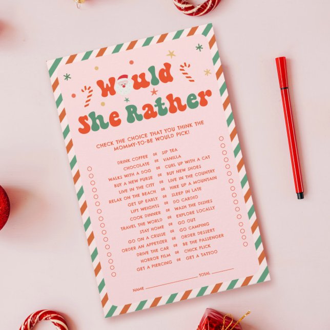 Chá de fraldas de Natal rosa Ela Preferencialmente (Criador carregado)