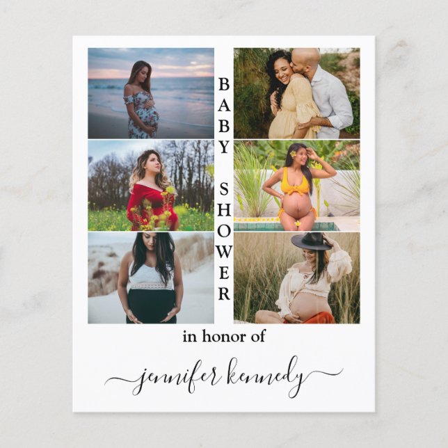 Chá de fraldas de Orçamento 6 Tipografia de Colage (Frente)