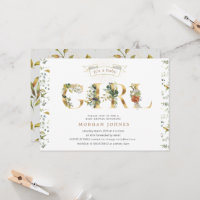 chá de fraldas de ouro floral é um convite feminin