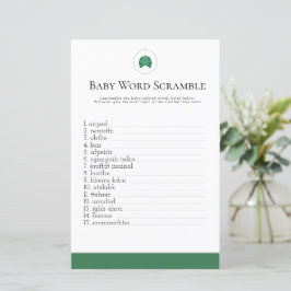 Chá de fraldas de palavras riscáveis do bebê de go