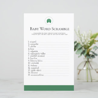 Chá de fraldas de palavras riscáveis do bebê de go