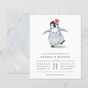 Chá de fraldas de Pinguim de Bebê com Aquarela Orç