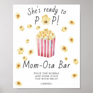 Chá de fraldas de pipoca - Poster de bar da Mãe-os