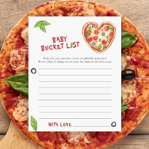 Chá de fraldas de pizza - Lista de baldes de bebê