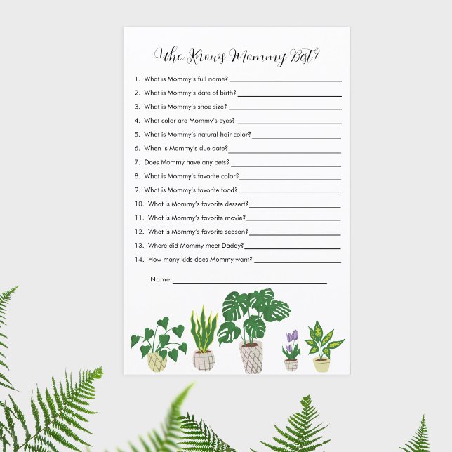 Chá de fraldas De Plantas Que Conhece O Jogo Da Ma (Criador carregado)