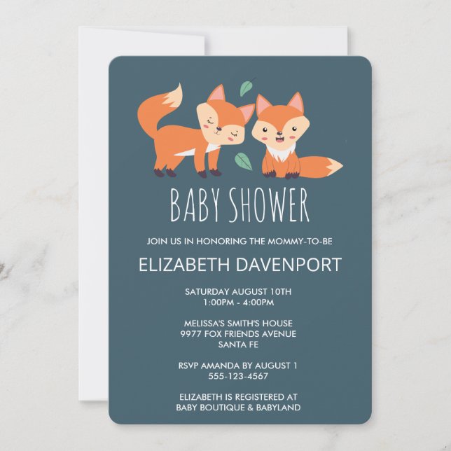 Chá de fraldas de Raposas Laranja-Cuja (Frente)