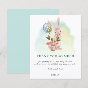 Chá de fraldas De Teal Cony Do Orçamento Obrigado