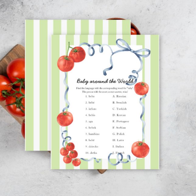 Chá de fraldas de tomate - bebê ao redor do jogo m (Criador carregado)
