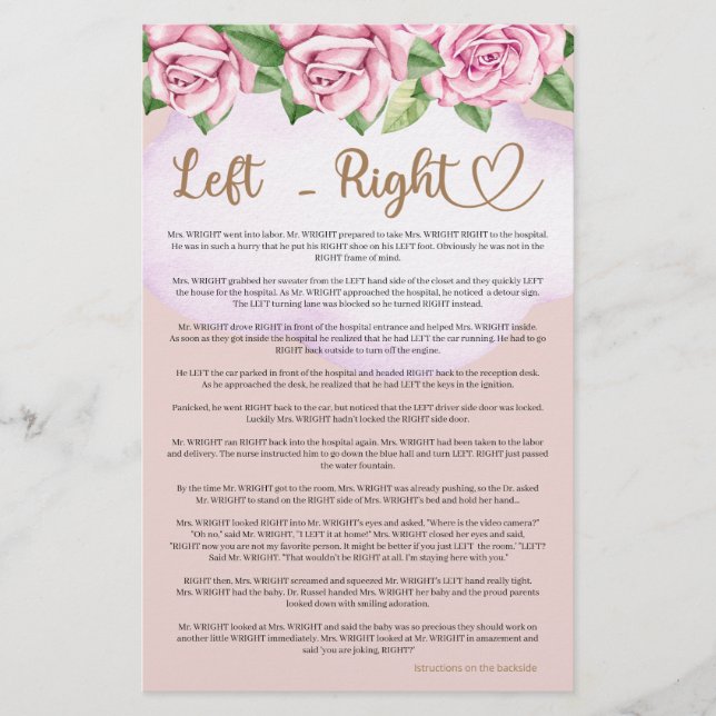 Chá de fraldas de ursinho à esquerda (Frente)