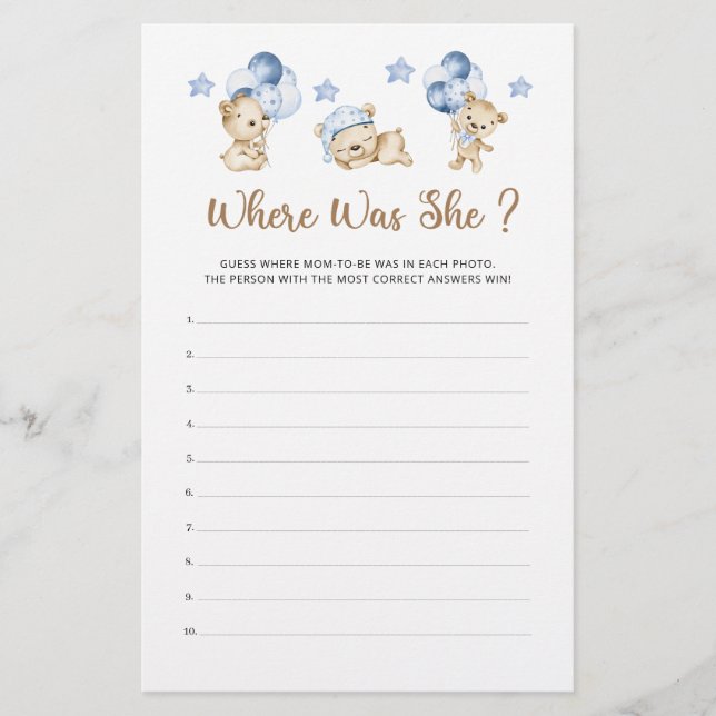 Chá de fraldas de ursinho onde ela estava (Frente)