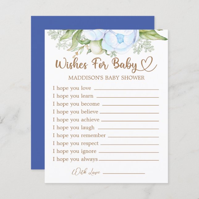 Chá de fraldas de Urso de Teddy Deseja Bebê (Frente/Verso)