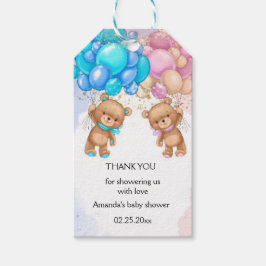 Chá de fraldas De Urso Obrigado Etiquetas De Prese