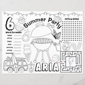 Chá de fraldas de Verão, Folha de atividade de Ver