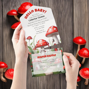 Chá de fraldas de Woodland Red Mushroom Fungi