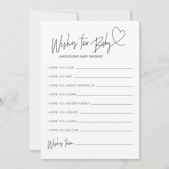 Chá de fraldas Deseja Um Cartão De Jogo De Bebê (Frente)