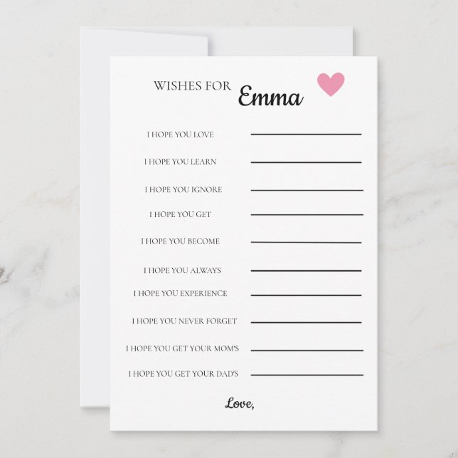 Chá de fraldas - Desejos (Frente)