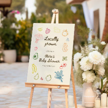 Chá de fraldas desenhado à mão crescido localmente