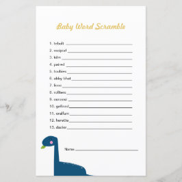 Chá de fraldas Dinossauro Jogo Palavra
