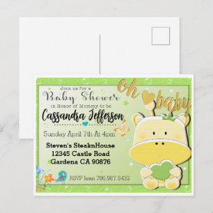Chá de fraldas do Baby Giraffe convite postal