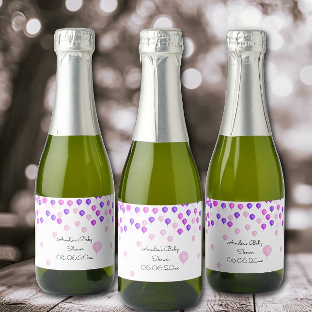 Chá de fraldas do balão roxo rosa (Criador carregado)