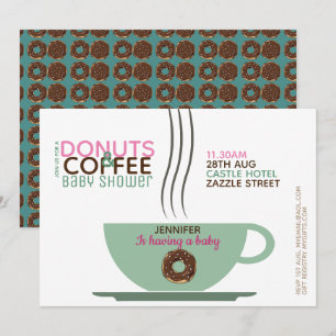 Chá de fraldas do COFFEE ROSQUINHA Convite Rosa T
