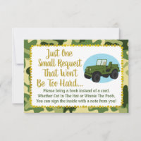 Chá de fraldas Do Exército Camo Traga Um Cartão De