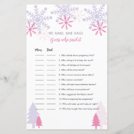 Chá de fraldas do Floco de Neve Adivinha quem diss