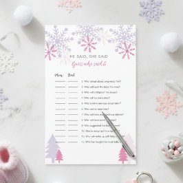 Chá de fraldas do Floco de Neve Adivinha quem diss