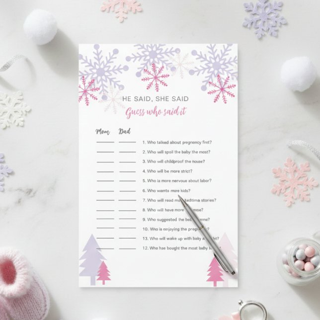 Chá de fraldas do Floco de Neve Adivinha quem diss (Criador carregado)