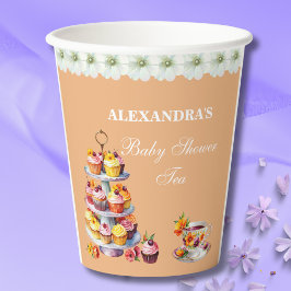 Chá de fraldas do Peach Floral Tea Party