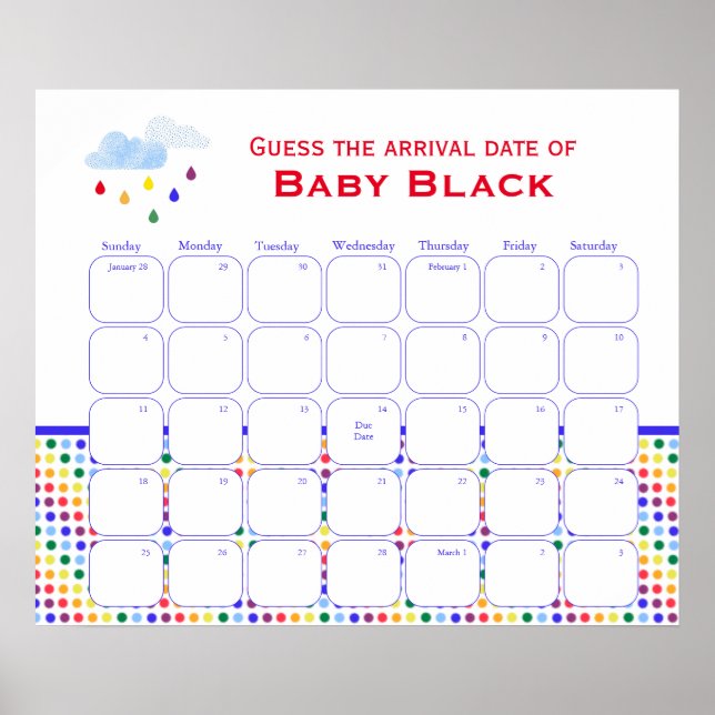 Chá de fraldas Do Rainbow Sky Adivinha A Poster De (Frente)