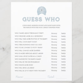 Chá de fraldas do tema golfe azul adivinha quem jo