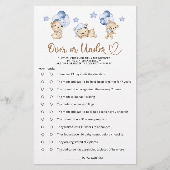 Chá de fraldas do urso de pelúcia (Frente)