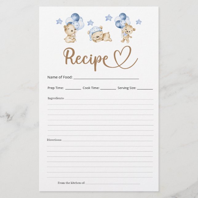 Chá de fraldas do Urso de Teddy (Frente)