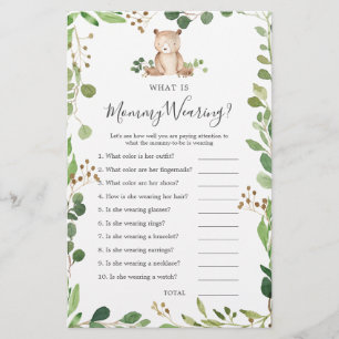 Chá de fraldas do urso O que é a Mamãe Vestindo