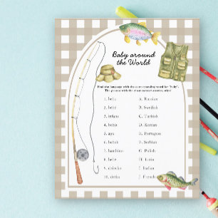 Chá de fraldas dos pescadores - bebê à volta do jo