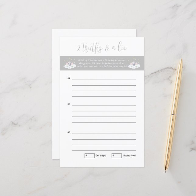 Chá de fraldas Duas Verdades e um Elefante de Jogo (Frente/Verso In Situ)