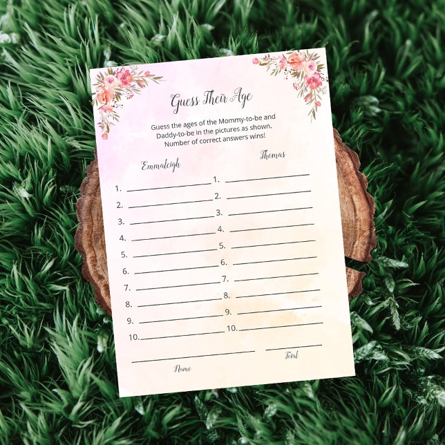 Chá de fraldas Elefante Adivinha Seu Cartão De Jog (Criador carregado)