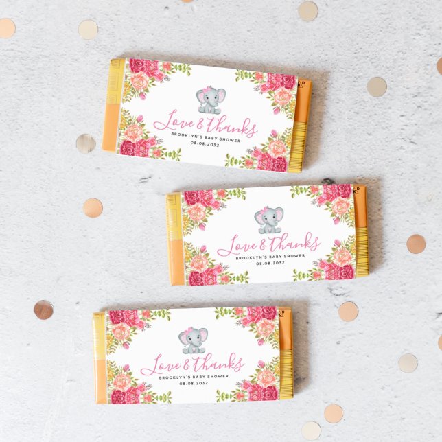 Chá de fraldas Elefante Floral Molhador de Bar Doc (Criador carregado)