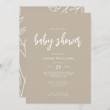 Chá de fraldas Elegante Mínimo Moderno | Convite