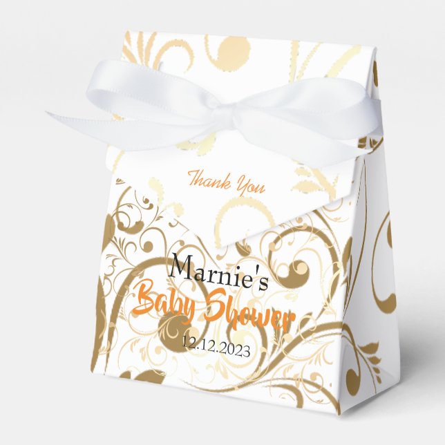 Chá de fraldas Elegante Obrigado Caixas De Favor (Frente)