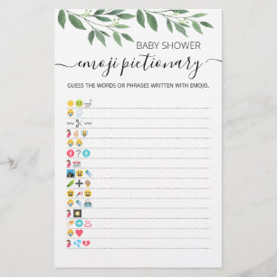 Chá de fraldas Emoji Pictionary com o jogo Respost